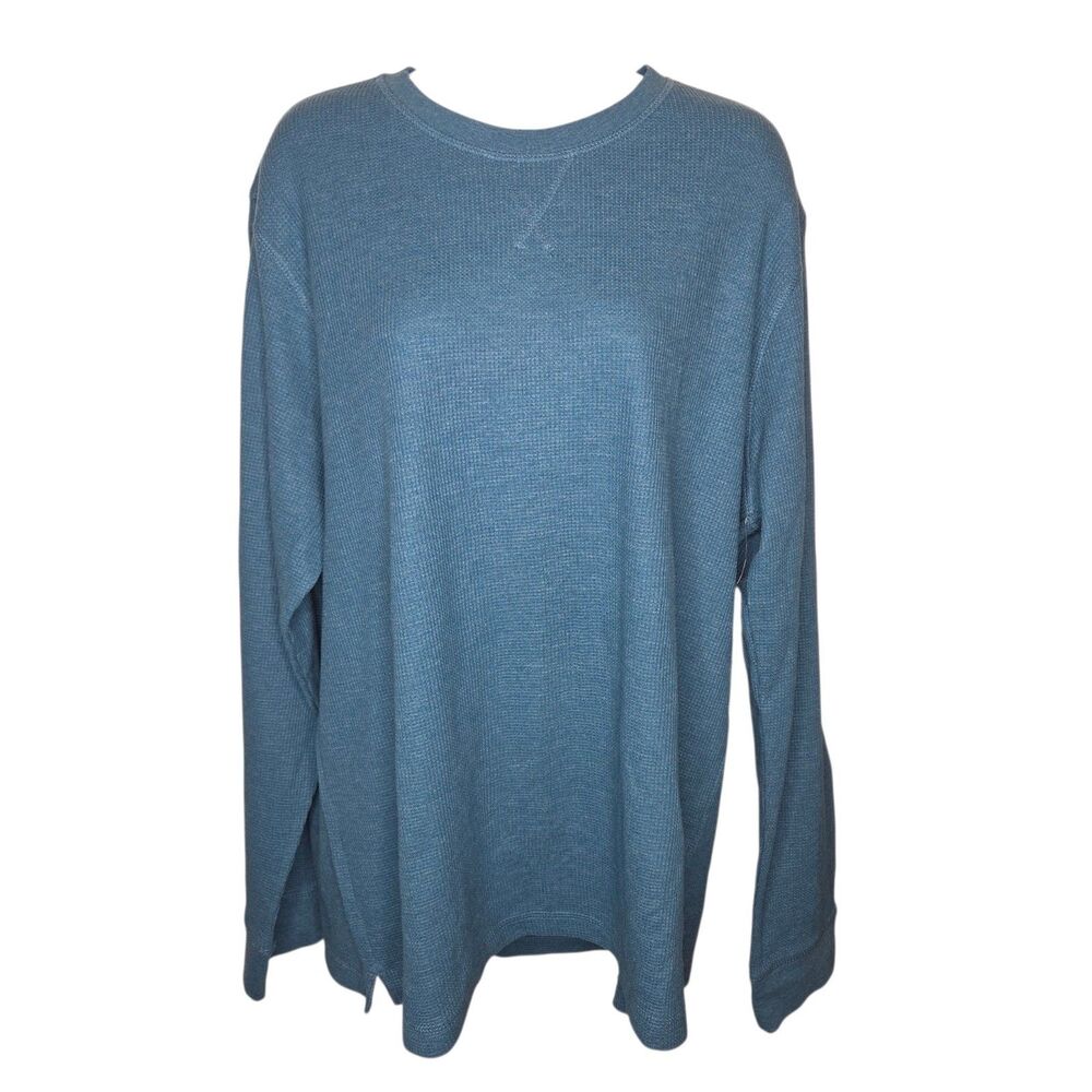 NWT Lee Men’s XL Long Sleeve Waffle Knit Thermal Crewneck Shirt Moroccan Blue